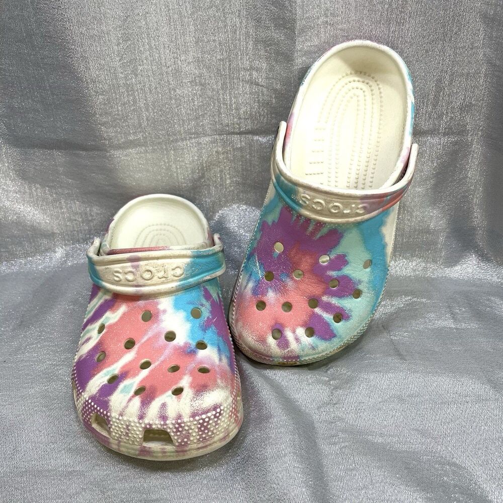 Crocs Kids Classic Clog Tie Dye Junior Youth Size 2 - no box